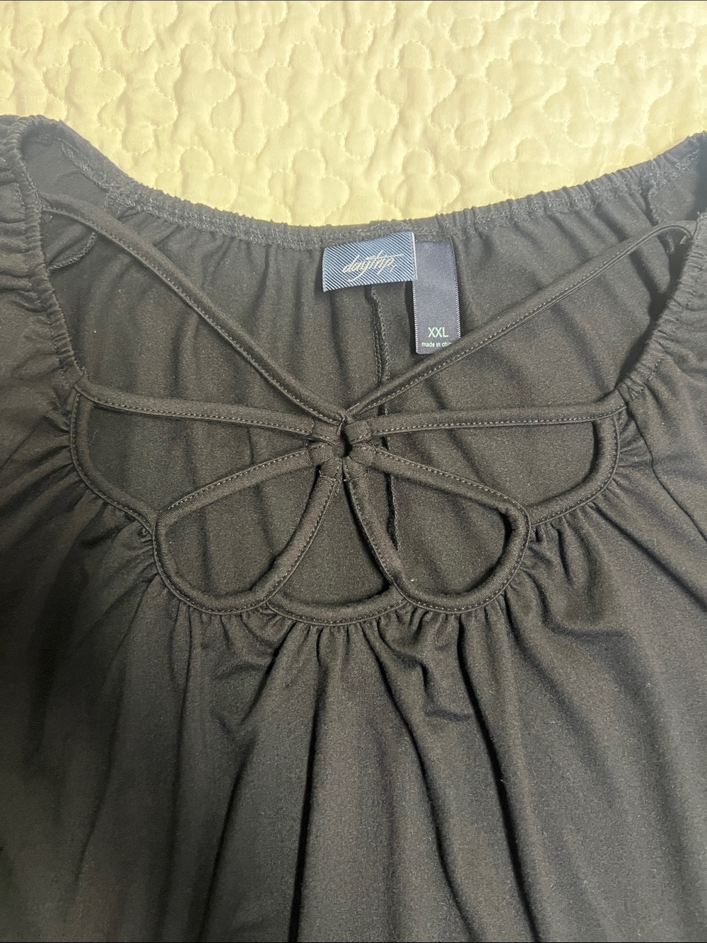 Daytrip Black Long Sleeve Knot-Detail Scoop Neck Top Buckle/Daytrip - Picture 2 of 2